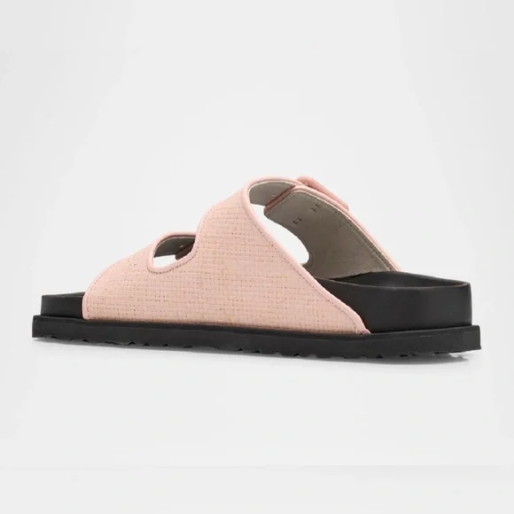 1774 BIRKENSTOCK Arizona Raffia Luxe Slide Sandal Chintz Rose Pink New NWT - Picture 7 of 17